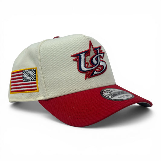 USA 2026 World Baseball Classic 9Forty A-Frame Snapback-Chrome Red