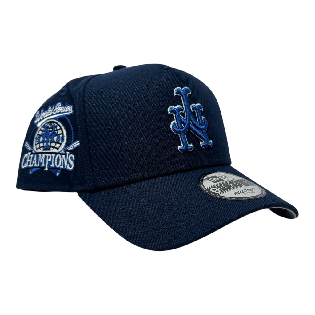 New York Mets Upside Down Logo A-Frame Snapback Hat-Navy