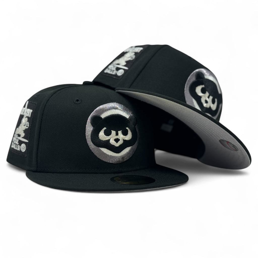 Chicago Cubs Be Alert Foul Balls Logo Fitted Hats-Black