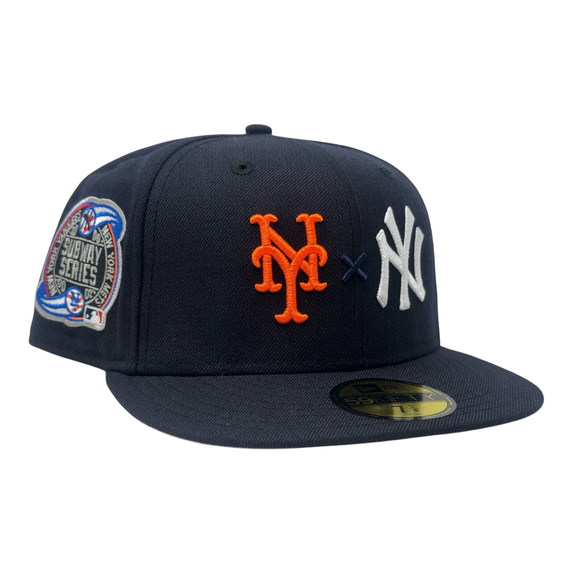 New York Yankees VS Mets Subway Series Fitted Hat-navy blue