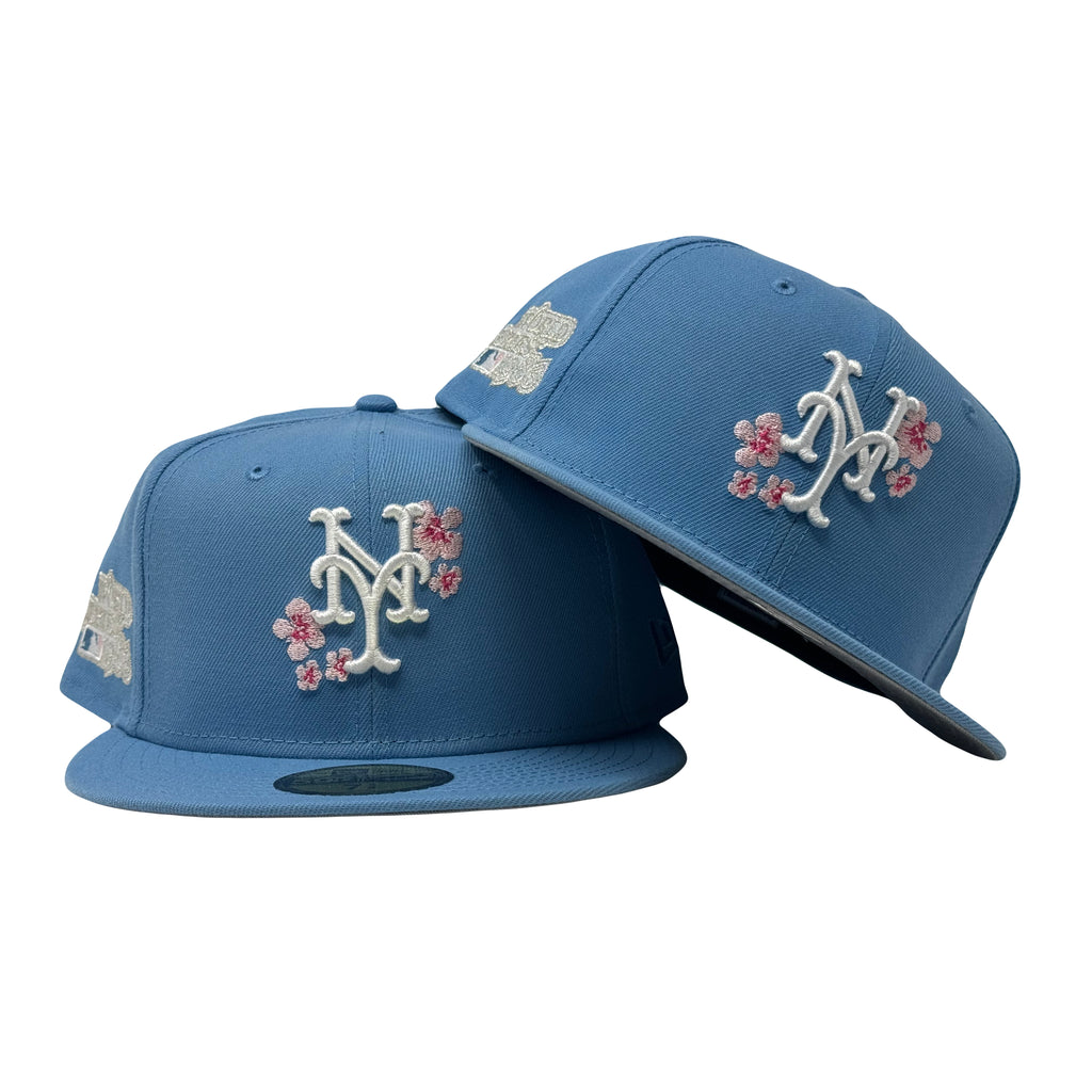New York Mets 1986 World Series Cherry Blossom Pack Sky Blue 59Fifty New Era Fitted Hat