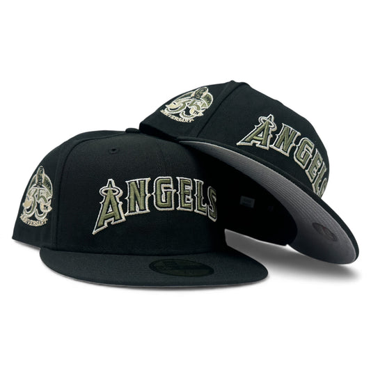 Los Angeles Angels 35th Anniversary New Era Fitted Hats-Black Olive