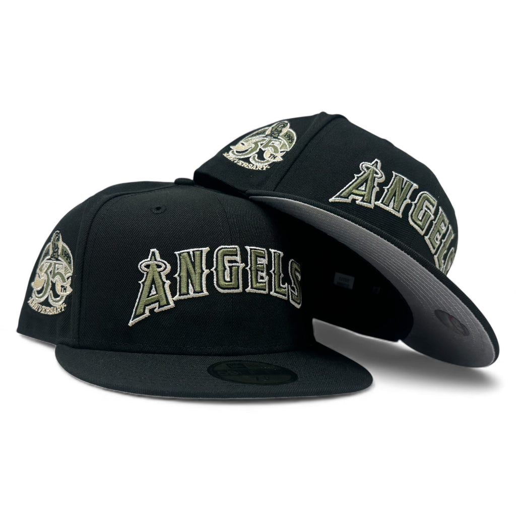 Los Angeles Angels 35th Anniversary New Era Fitted Hats-Black Olive