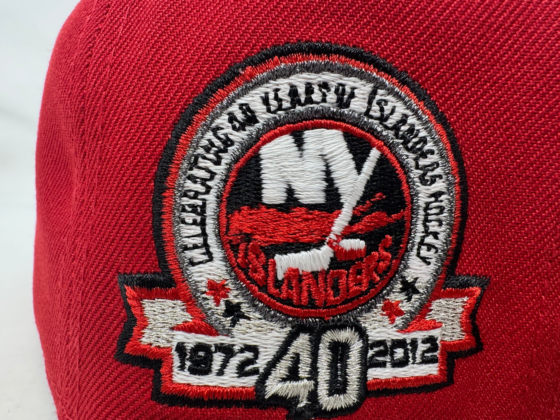 New York Islanders 40th Anniversary Fitted Hats- Red Black