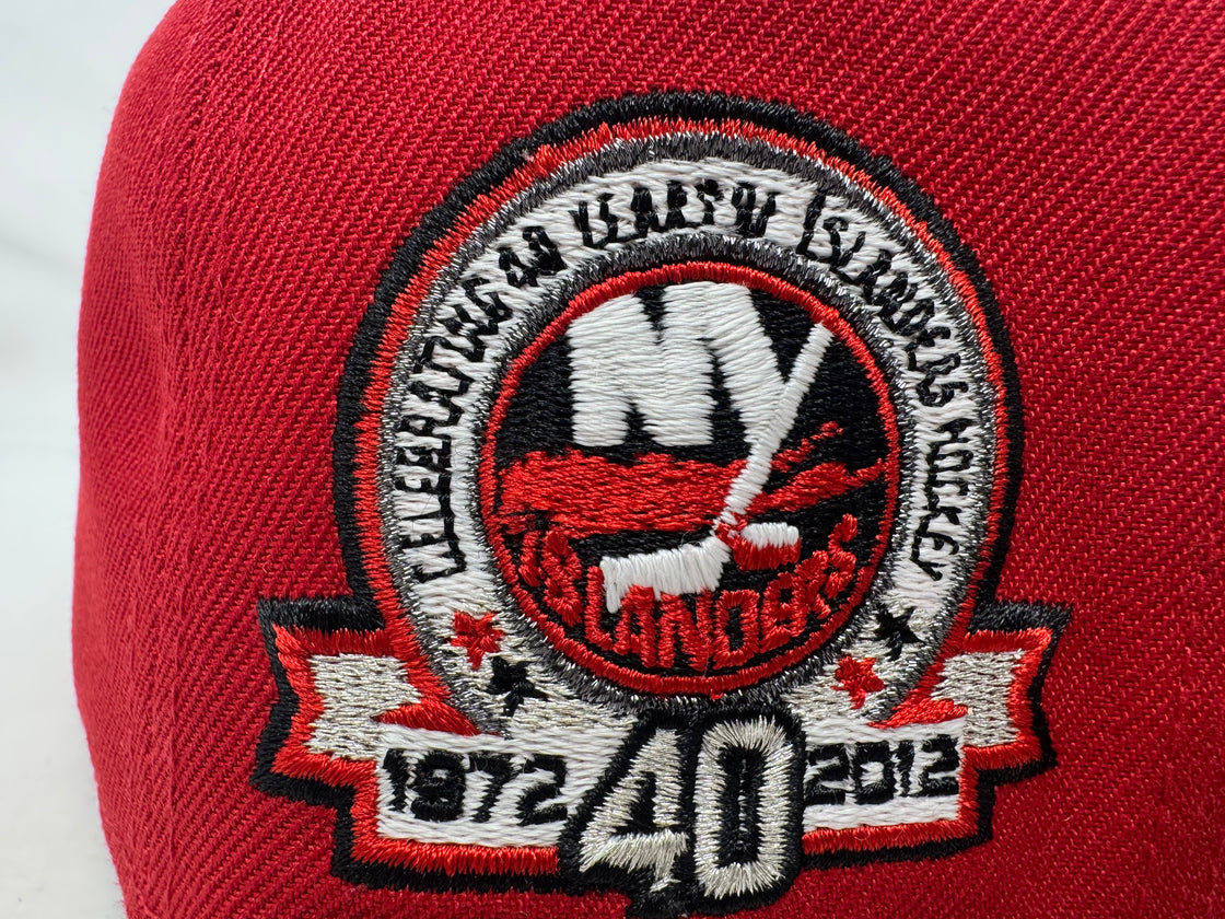 New York Islanders 40th Anniversary Fitted Hats- Red Black