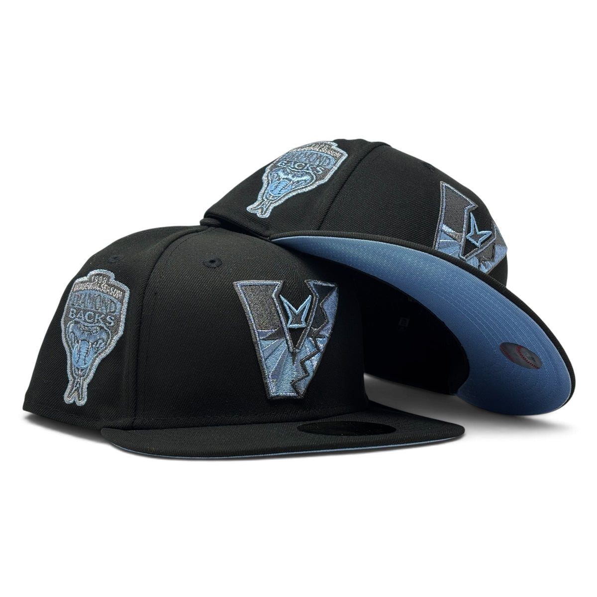 Arizona Diamondbacks 1998 Inaugural Season Upside Down Logo Fitted Hat-Black Sky
