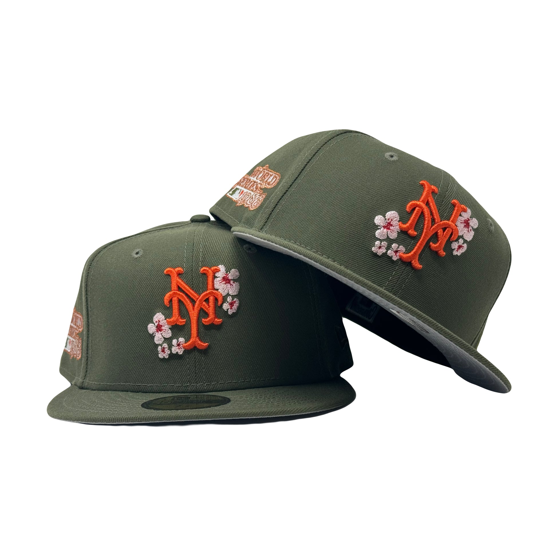 New York Mets 1986 World Series "Cherry Blossom Pack" Olive Green 59Fifty New Era Fitted Hat