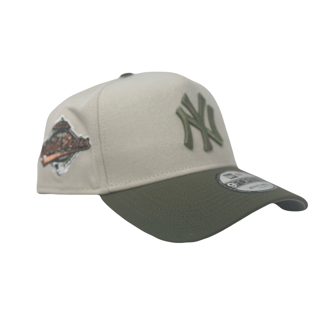 New York Yankees 1999 Series Off White Olive Green Visor A-Frame Hats