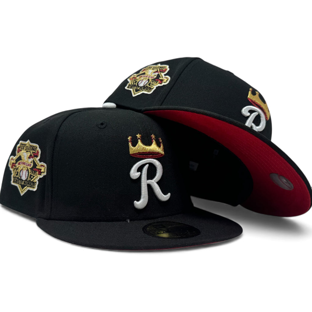 Kansas City Royals 100th Anniversary New Era Fitted Hats-Black Red