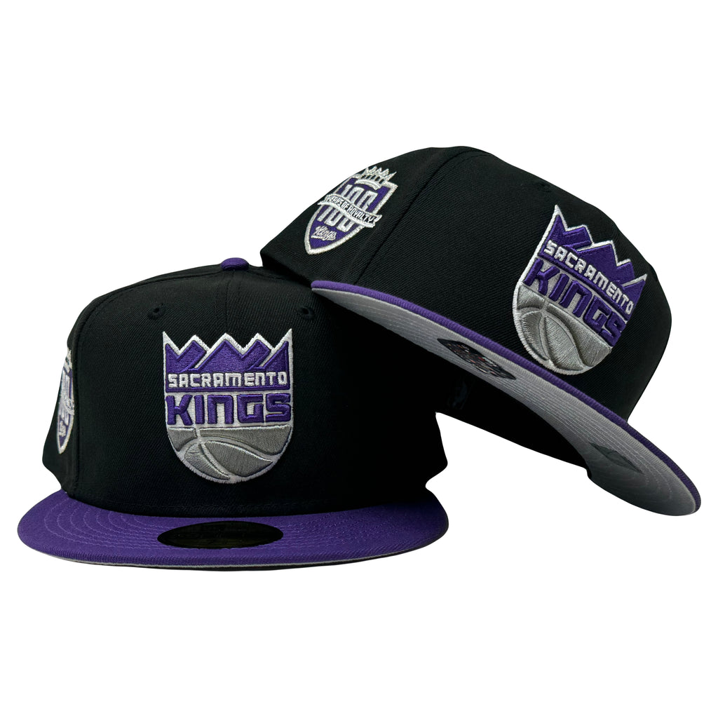 Sacramento Kings 100th Anniversary 5950 New Era Fitted Hat Black Purple