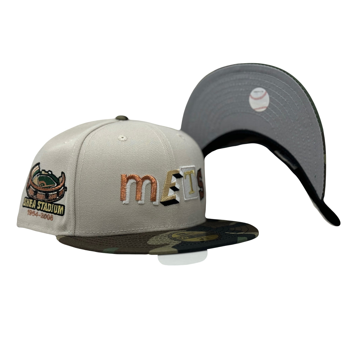 New York Mets Shea Stadium Ransom Pack Chrome Woodland Camouflage 59Fifty New Era Fitted Hat