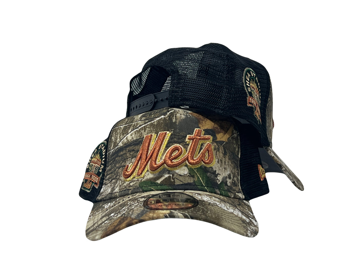 New York Mets New Era 9Forty A-Frame Real tree Shea Stadium Trucker Snapback Hat