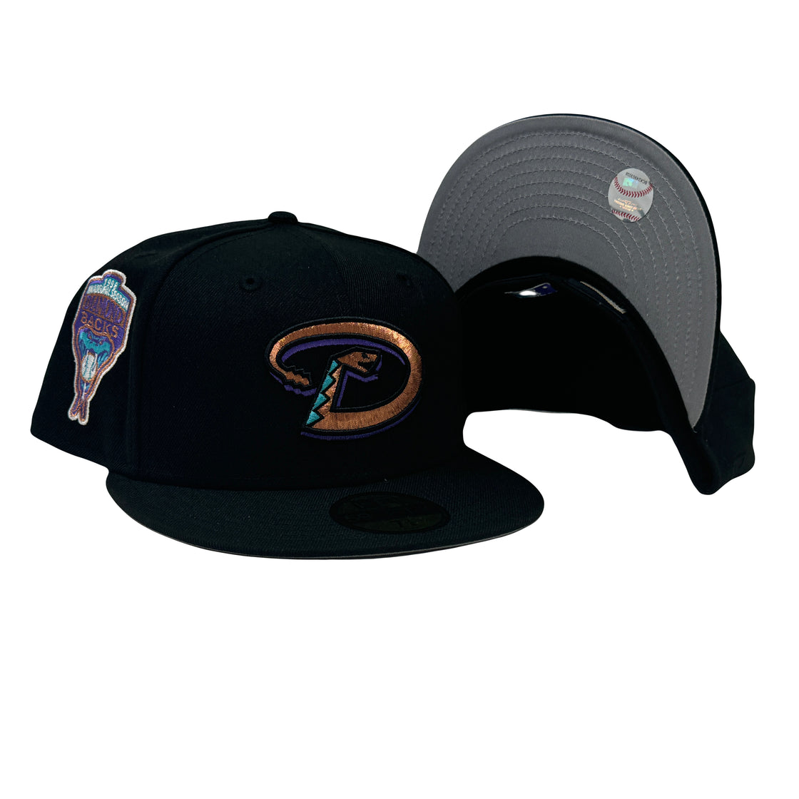 Arizona Diamondbacks 1998 Inaugural Season Black Gray Brim 59Fifty New Era Fitted Hat