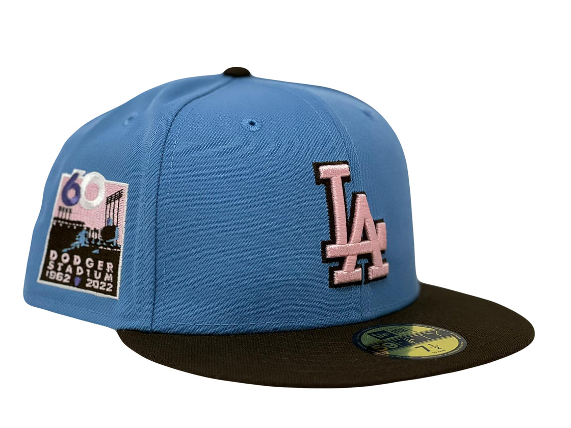 LA Dodgers 60th Anniversary Sky Blue Walnut New Era Fitted Hat