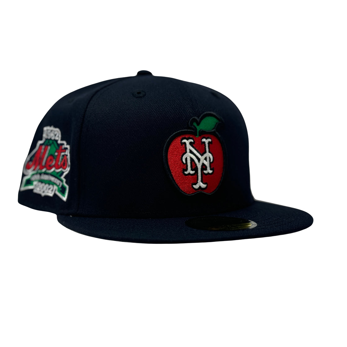 New York Mets 40th Anniversary Apple Logo 59Fifty Navy Blue New Era Fitted Hat