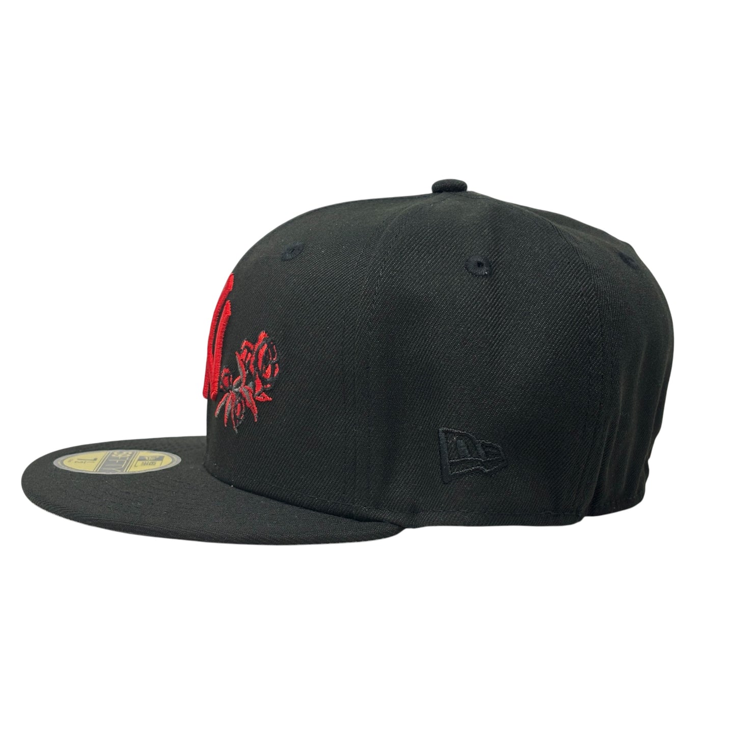 New York Yankees 1996 World Series Floral Logo Fitted Hat-Black Red