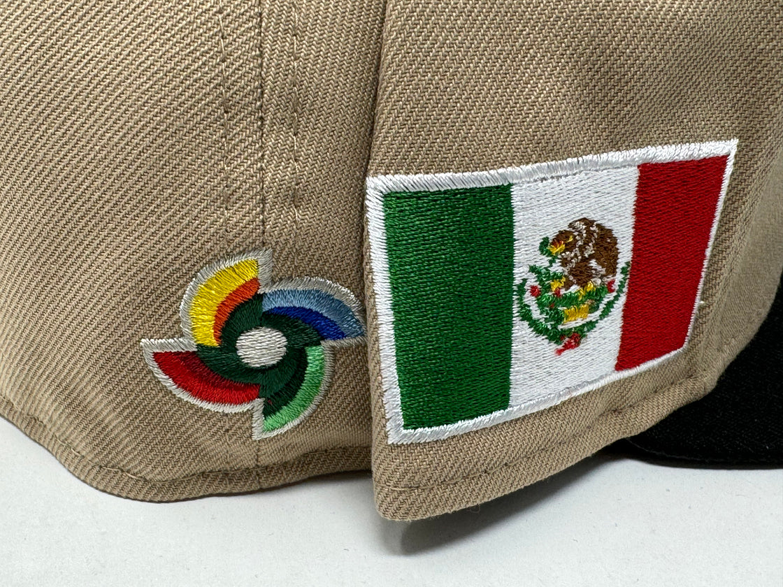 Mexico World Baseball Classic Camel Crown Black Visor Dark gray brim New Era Fitted Hat