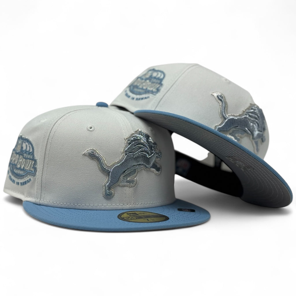 Detroit Lions Pro Bowl NFL New Era Fitted Hat- White Sky Blue
