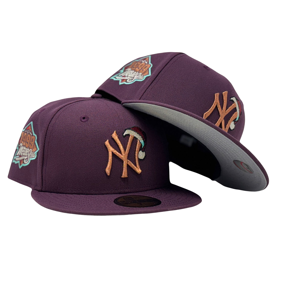 New York Yankees 1999 World Series Christmas Pack Maroon Fitted Hats