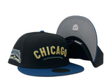 Black Chicago Cubs Wrigley Field Stadium 5950 New Era Fitted hat