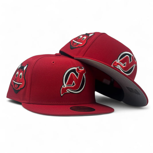 New Jersey Devils Mascot New Era Fitted Hats-Red