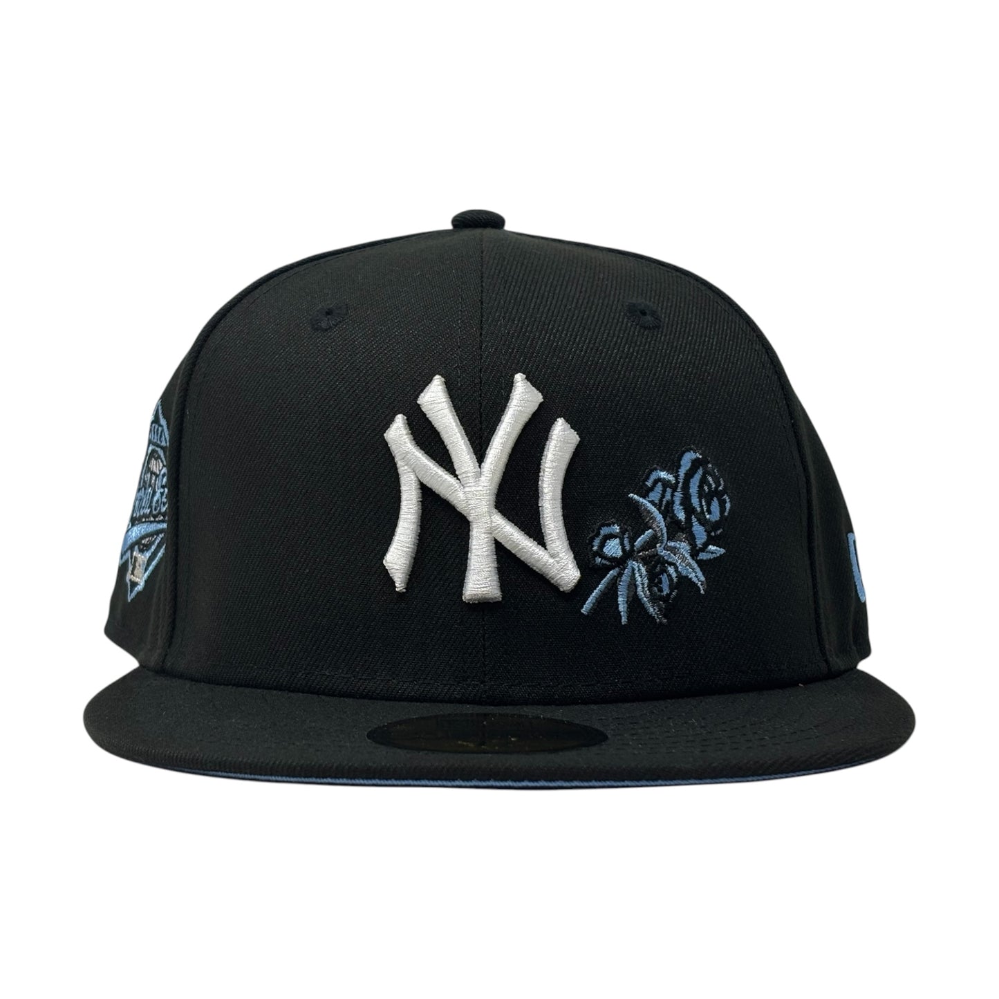 New York Yankees 1996 World Series Floral Logo Fitted Hat-Black Sky
