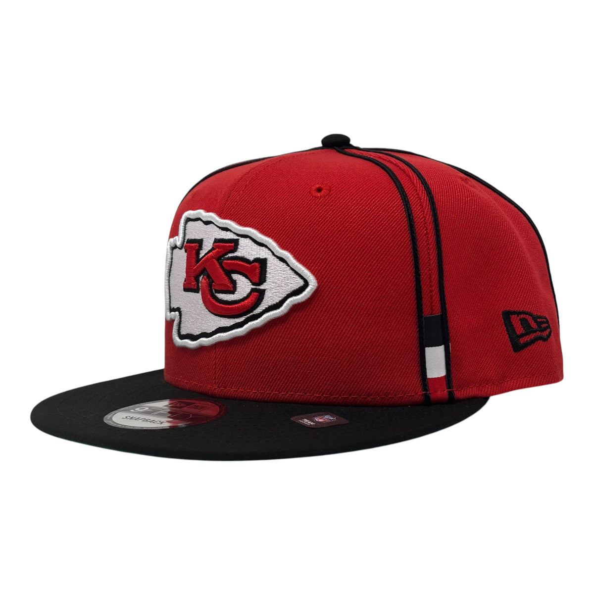 Kansas City Chiefs Double Piping 9Fifty New Era Snapback- Red Black