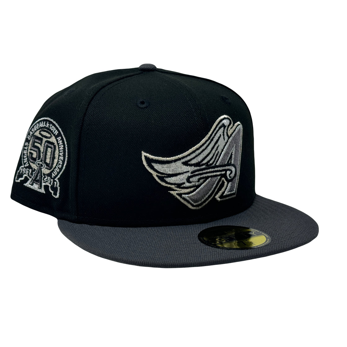 Los Angeles Angels 50th Anniversary Black 59Fifty New Era Fitted Hat