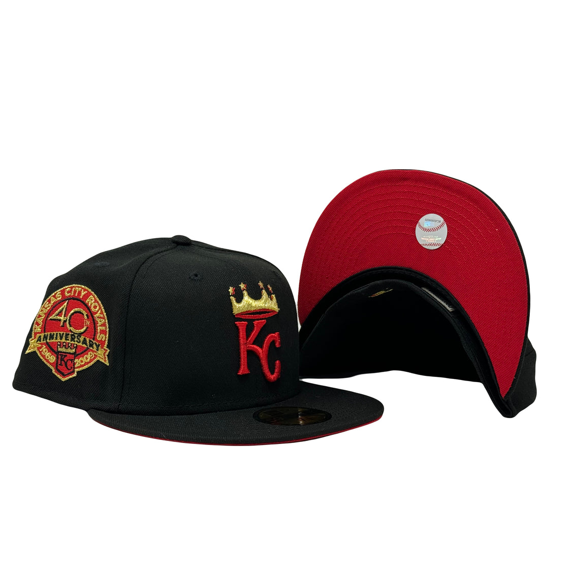 Kansas City Royals 40th Anniversary Red Brim New Era Fitted Hat