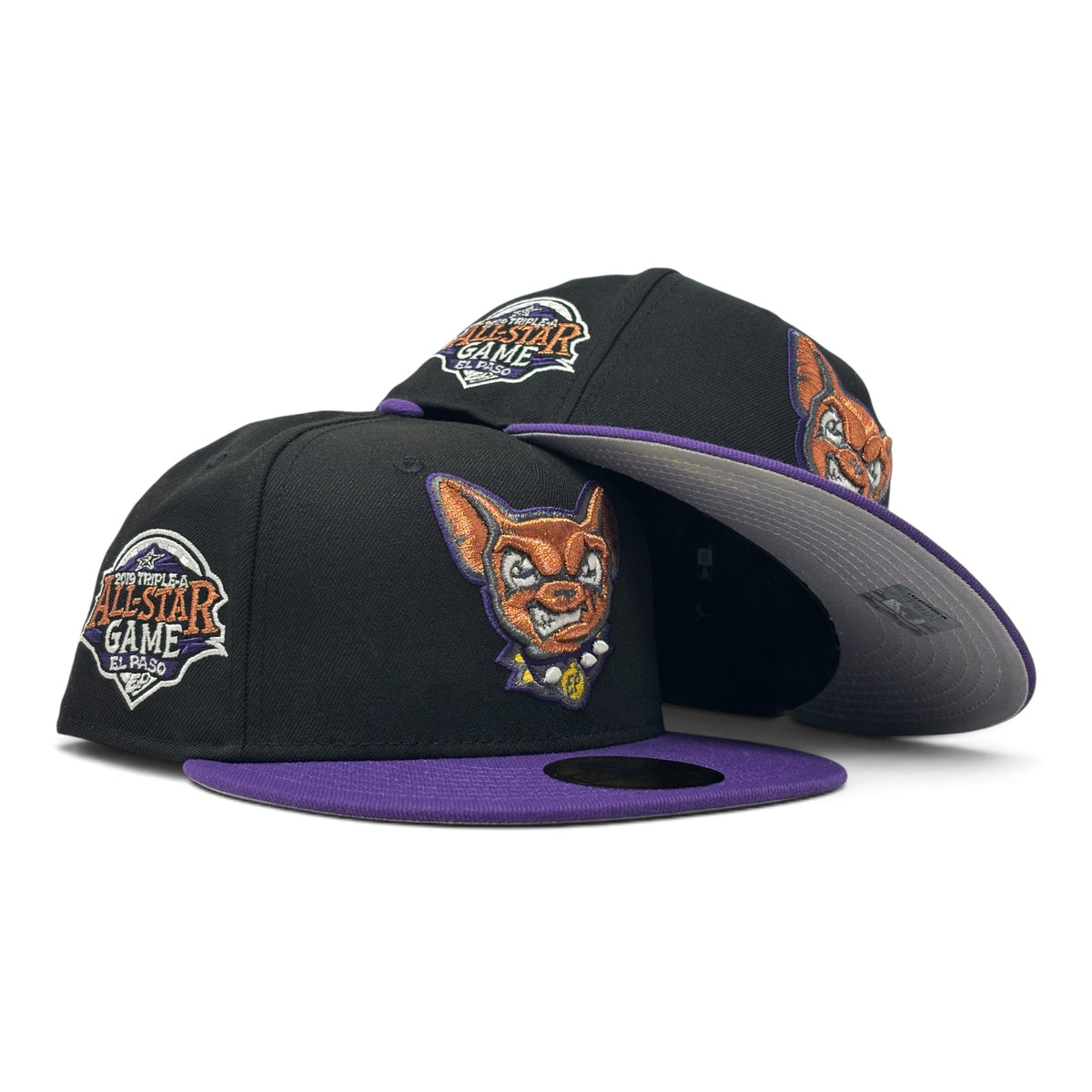 El Paso Chihuahuas 2019 MiLB ASG Patch New Era 59FIFTY Fitted Hat-Black Purple