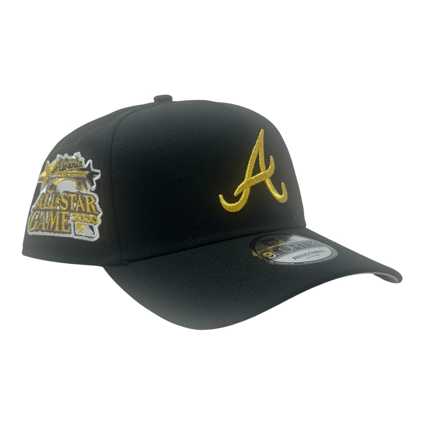 Atlanta Braves 9Forty A Frame Snapback Hats-Black Gold