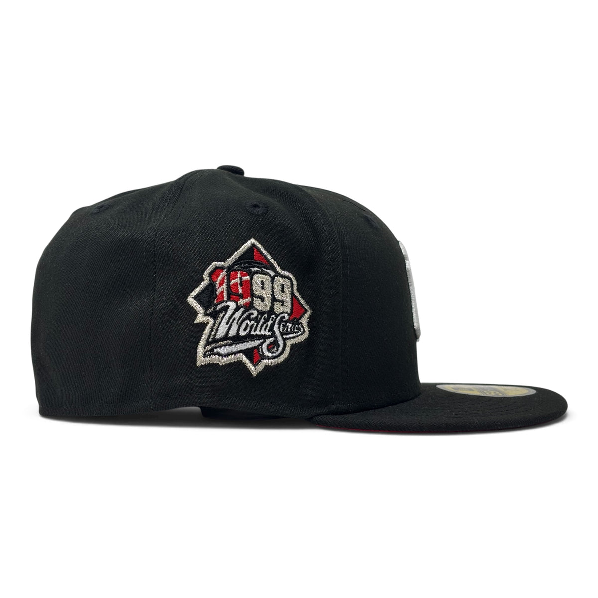 New York Yankees 1999 World Series with heart red Brim Fitted Hat-Black