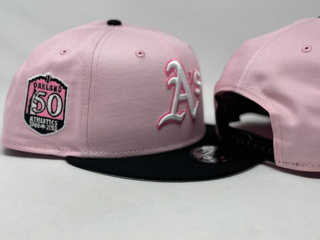 Oakland Athletics 50th Anniversary Light Pink 9Fifty New Era Snapback Hat
