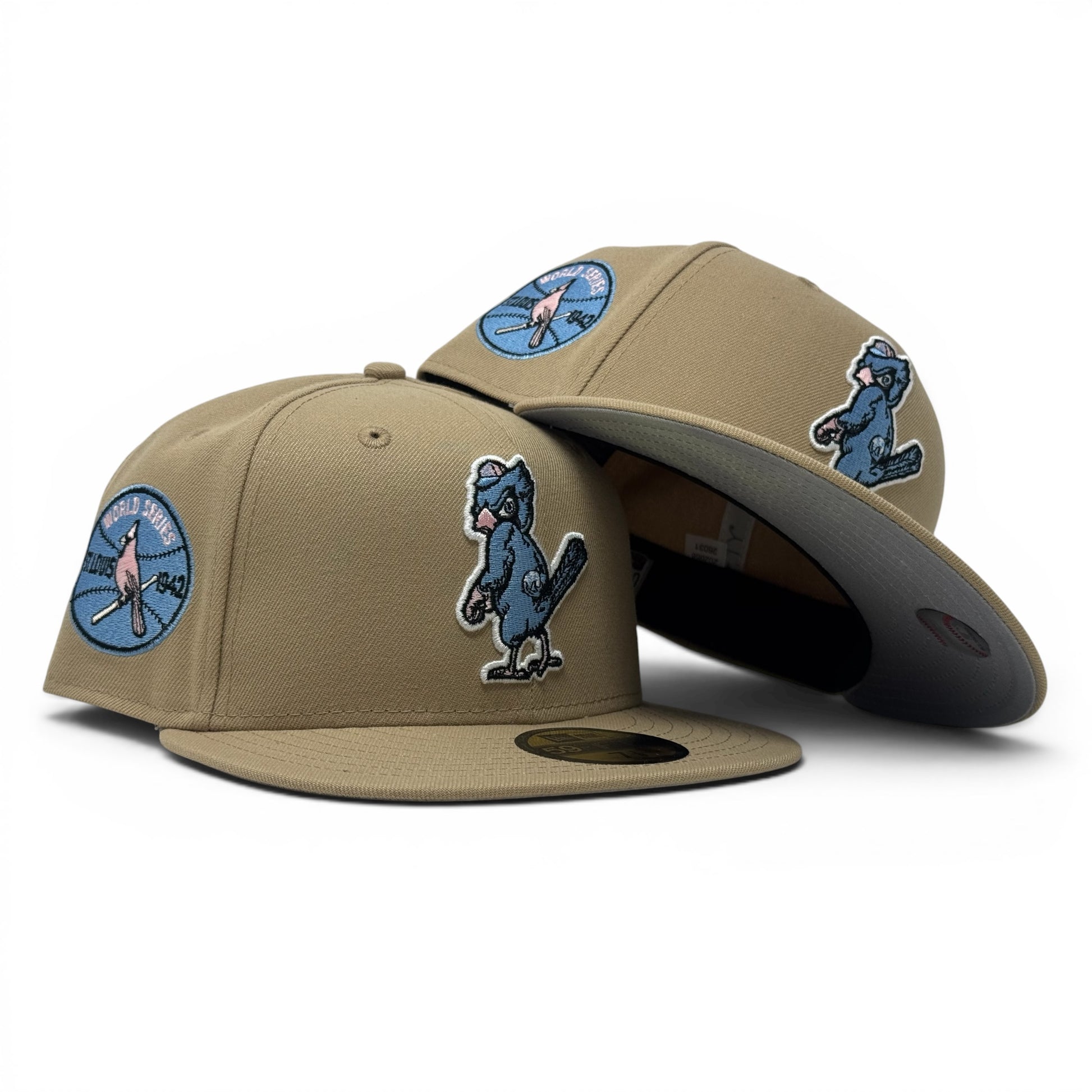 St. Louis Cardinals 1942 World Series Fitted Hats-Camel