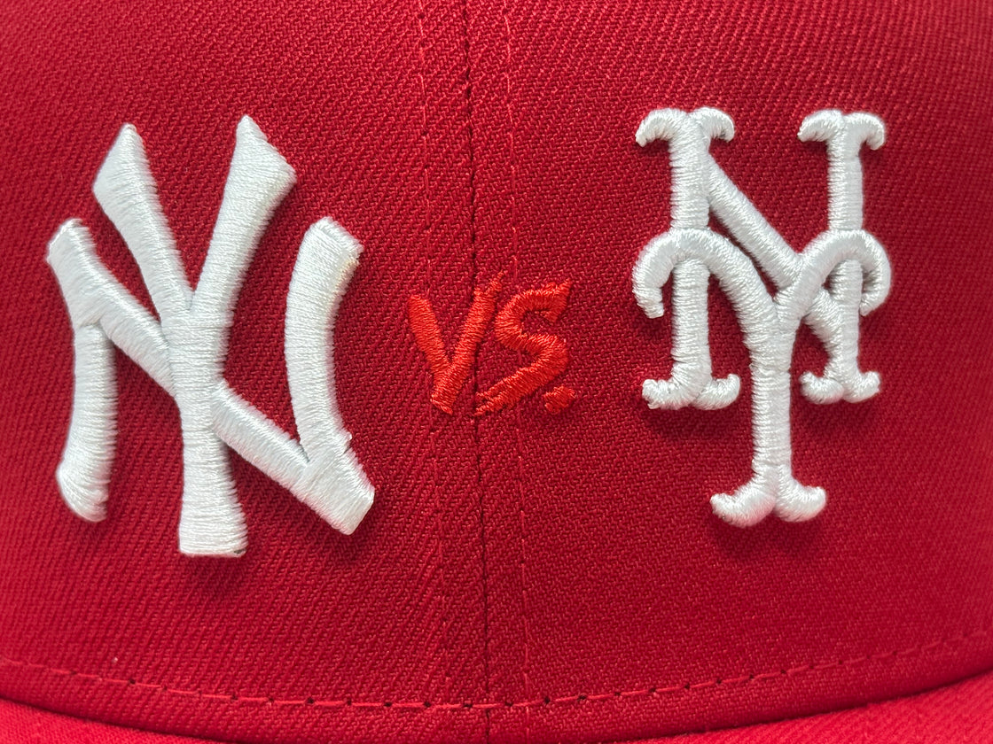 New York Yankees VS Mets Subway Series Fitted Hat-Red