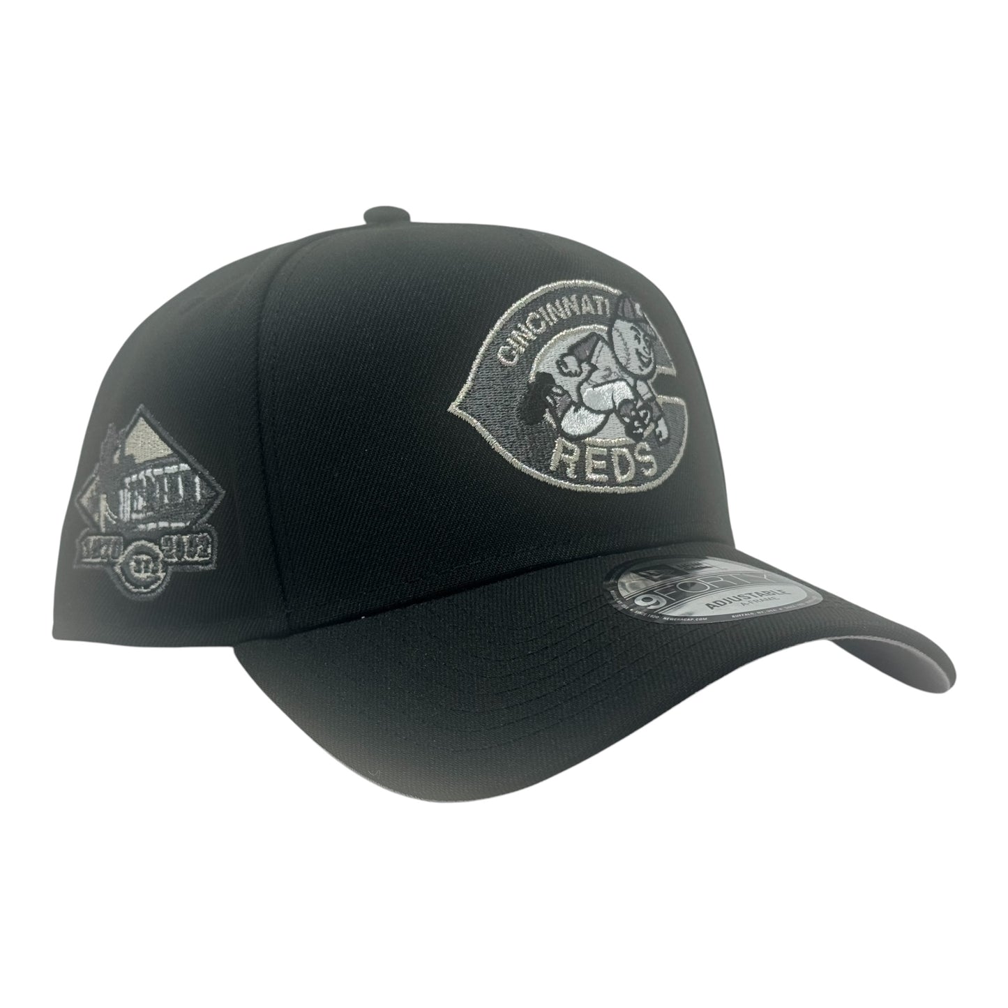 Cincinnati Reds Black 9FORTY A-Frame Snapback Hat