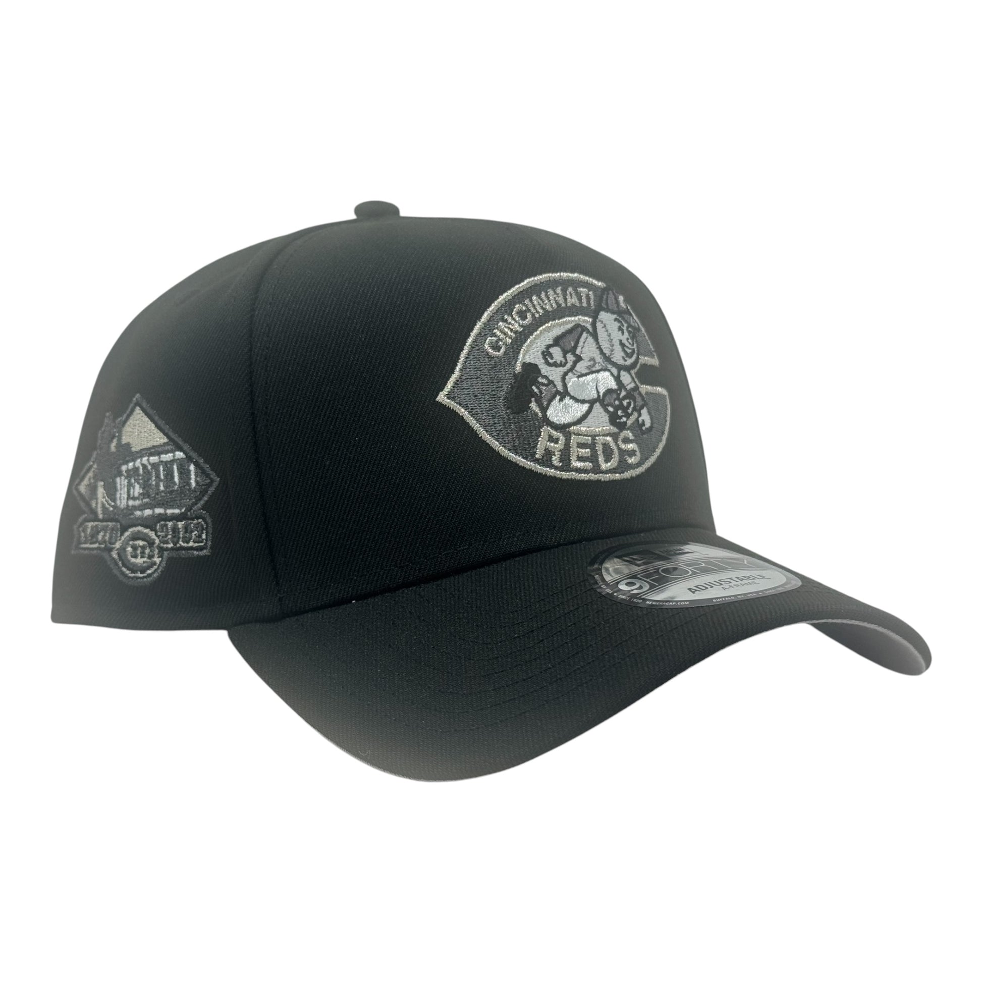 Cincinnati Reds Black 9FORTY A-Frame Snapback Hat