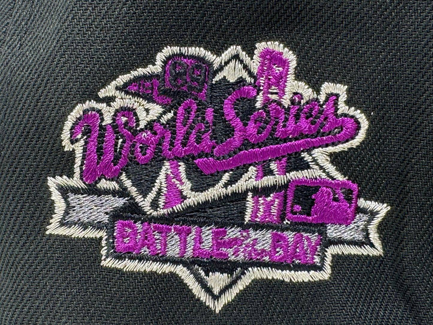 Oakland Athletics 1989 World Series Fusion Purple  Brim Fitted Hat-Black