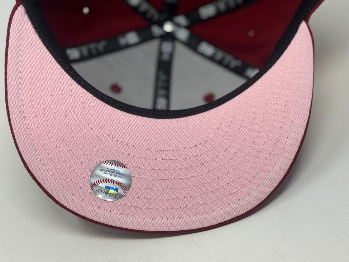 Houston Astros Brick Red 2005 World Series Pink Brim New Era Fitted Hat