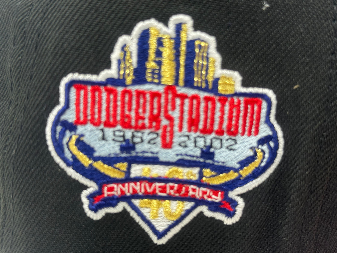 Los Angeles Dodgers 40th Anniversary Upside Down Logo Fitted Hats-Black Red