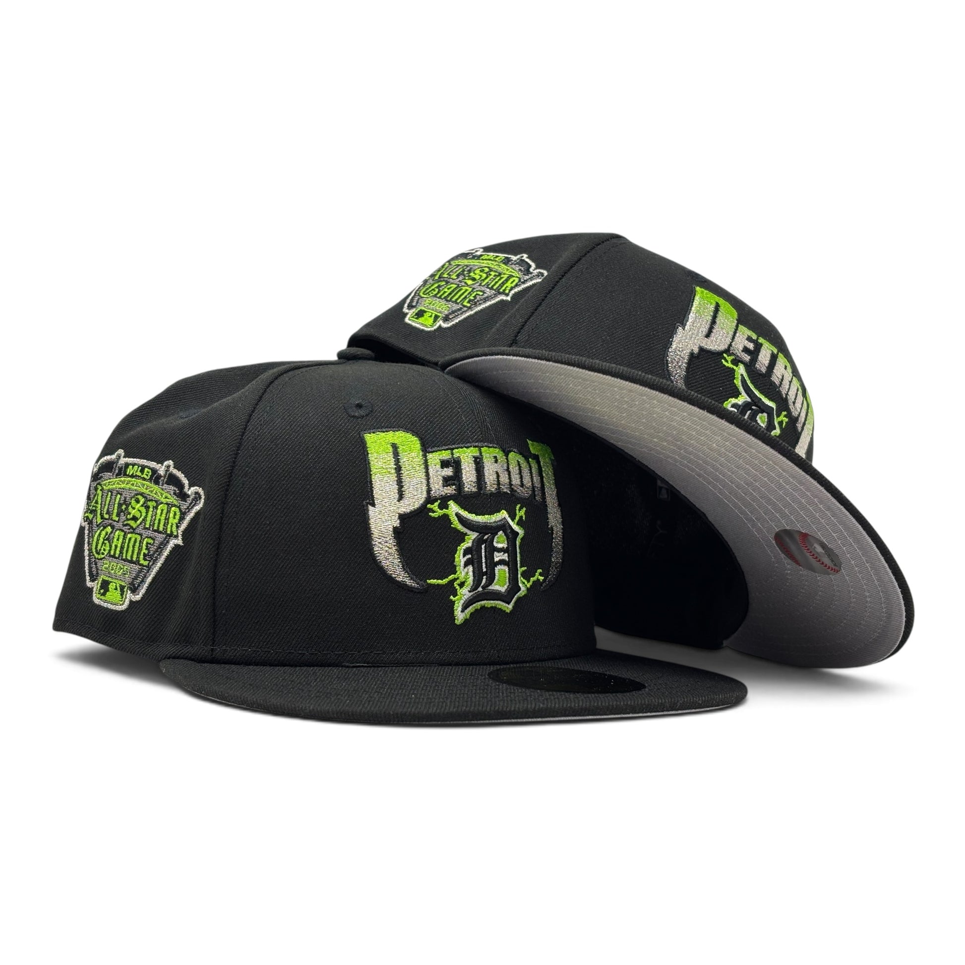 Detroit Tigers 2005 All Star Game "Metallic Pack" New Era Fitted Hat-Black Lime