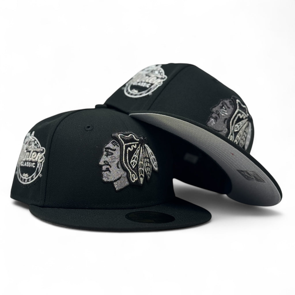 Chicago Blackhawks 2015 Winter Classic Fitted Hats-Black