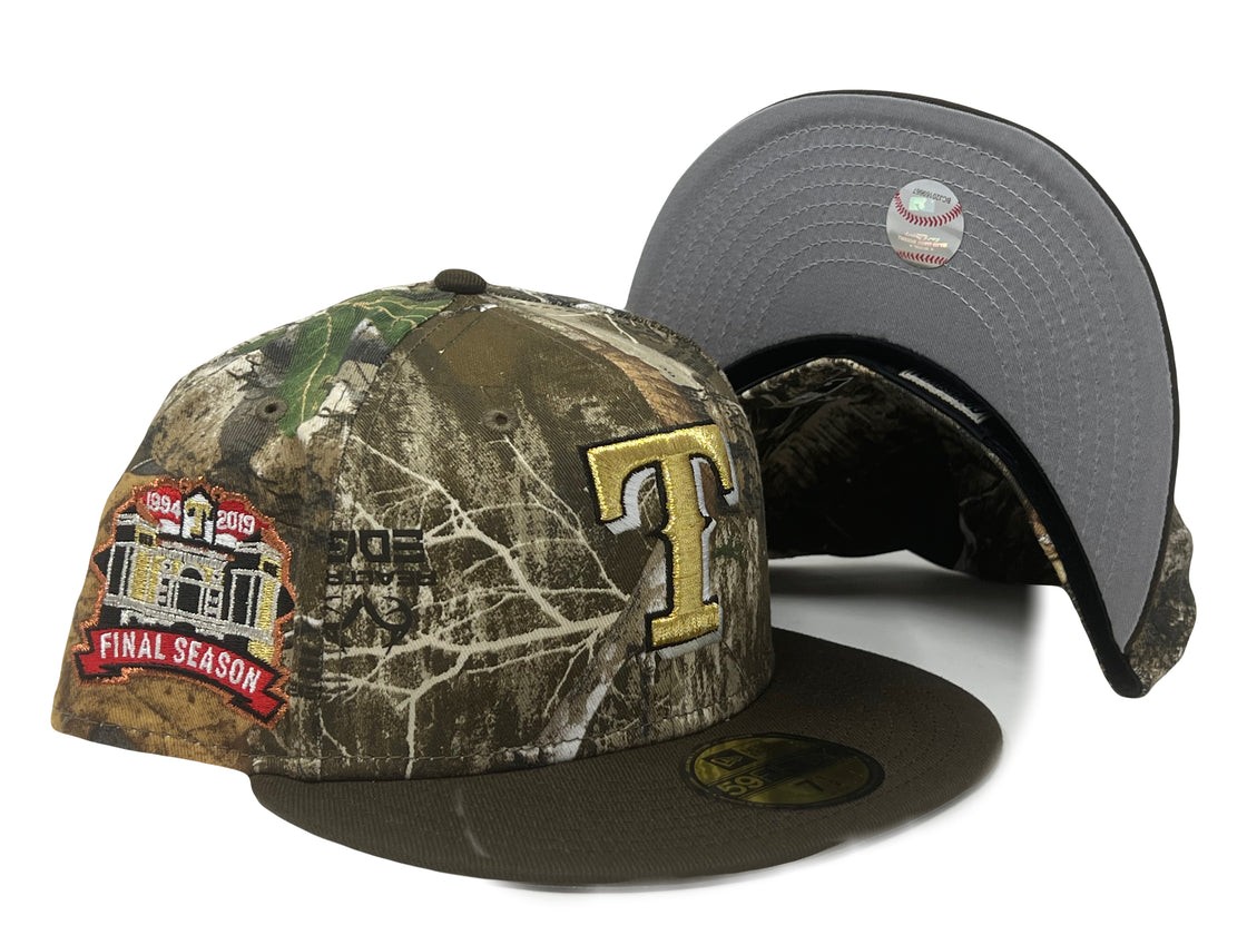 Texas Rangers 1994-2014 Final Season Globe Life Park Real Tree New Era Fitted Hat