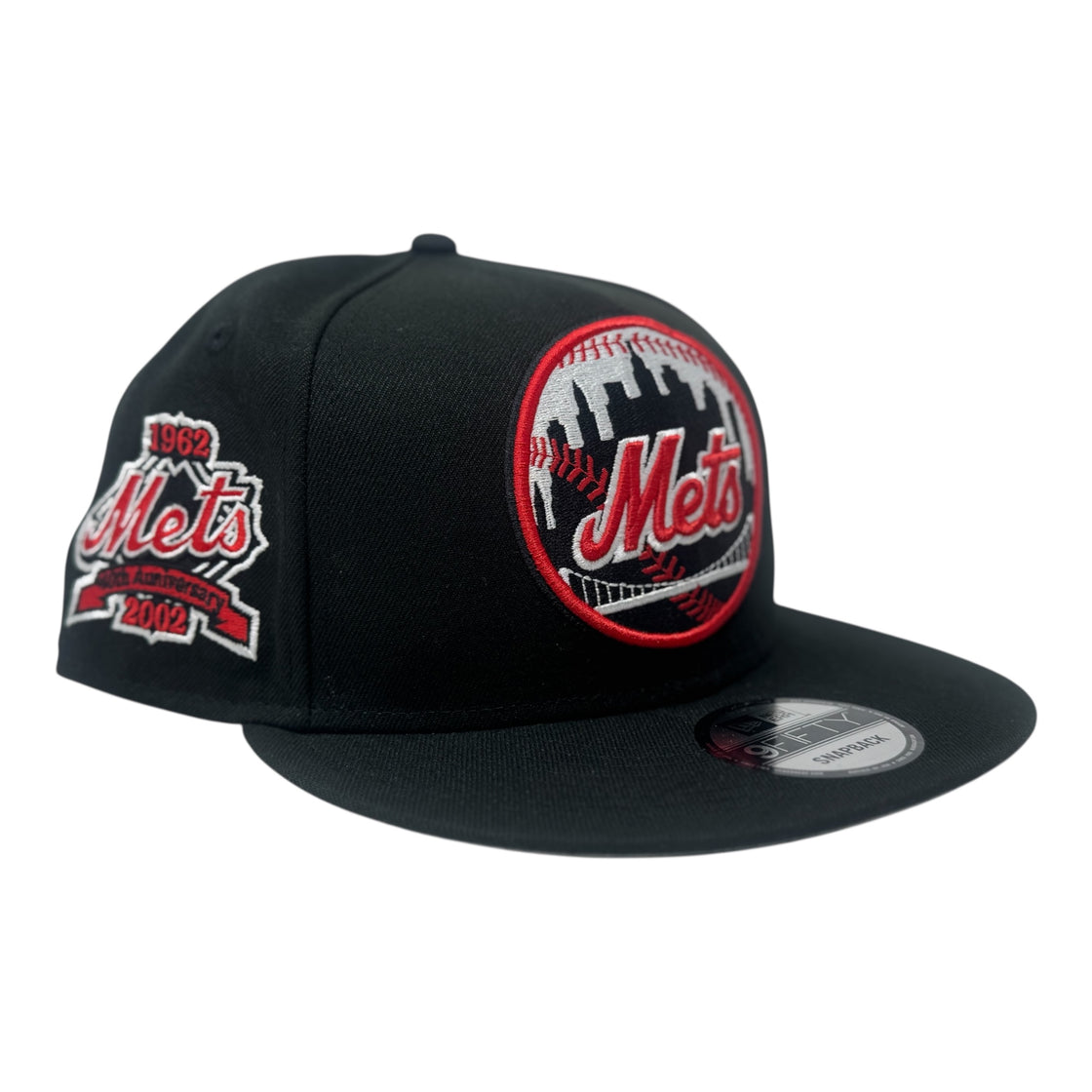 New York Mets 40th Anniversary Snapback Hat-Black red