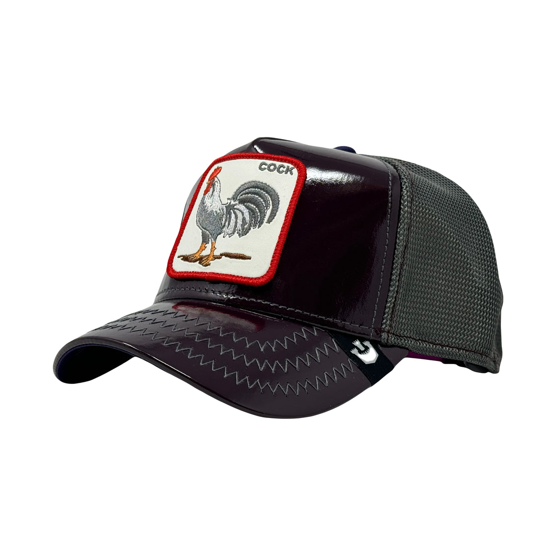 Goorin Bros The Cock Will Prevail Patent Leather Trucker Hat