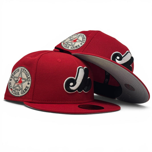 Montreal Expos 1982 All Star Game Fitted Hats-Red