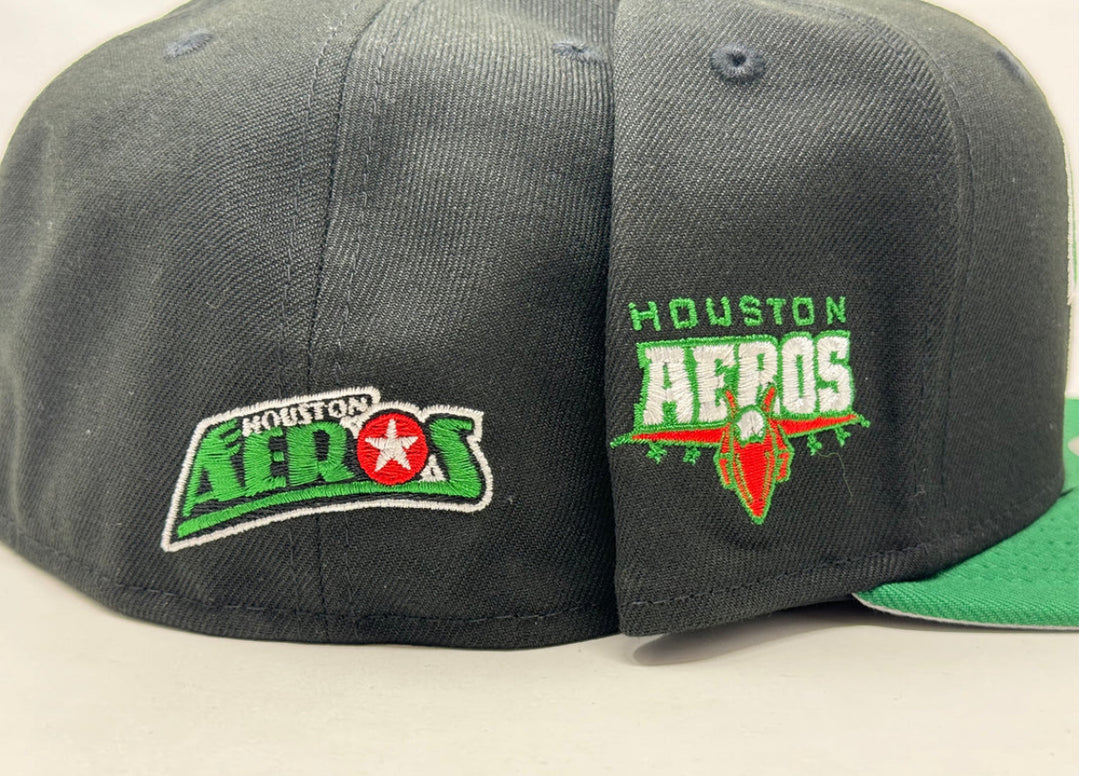 Houston Aeros American Hockey League 5950 New Era Fitted Hat Kelly green & Black