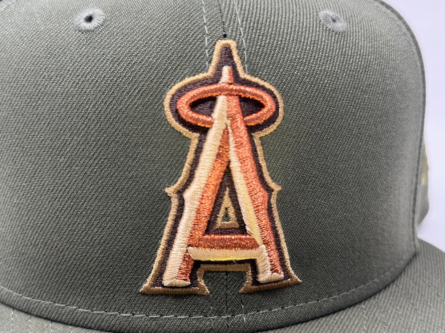 Los Angeles Angels 35th Anniversary Fitted Hats-Olive