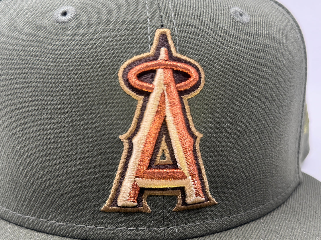 Los Angeles Angels 35th Anniversary Fitted Hats-Olive