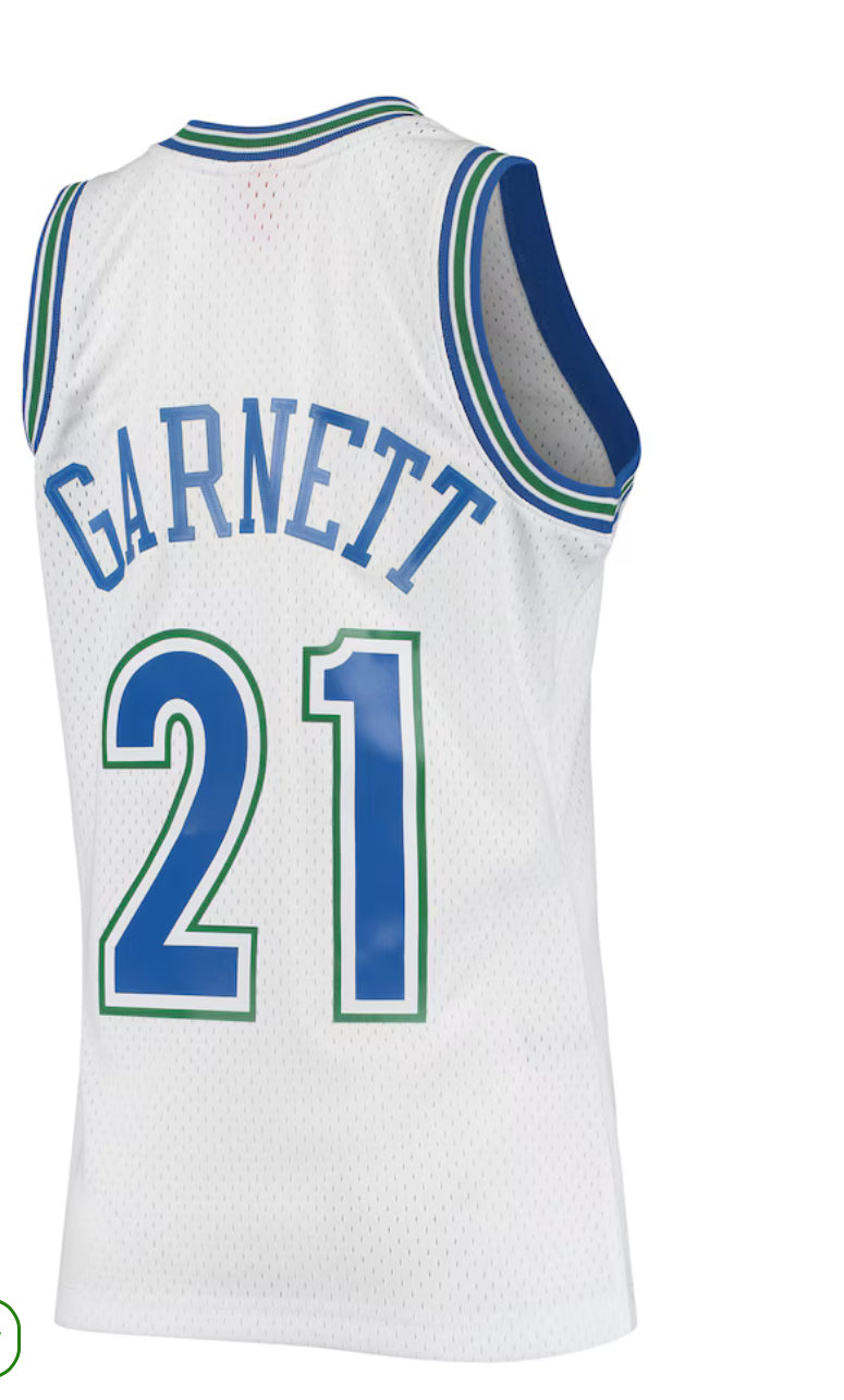 Men's Minnesota Timberwolves Kevin Garnett Mitchell & Ness White 1995/96 Hardwood Classics Swingman Jersey